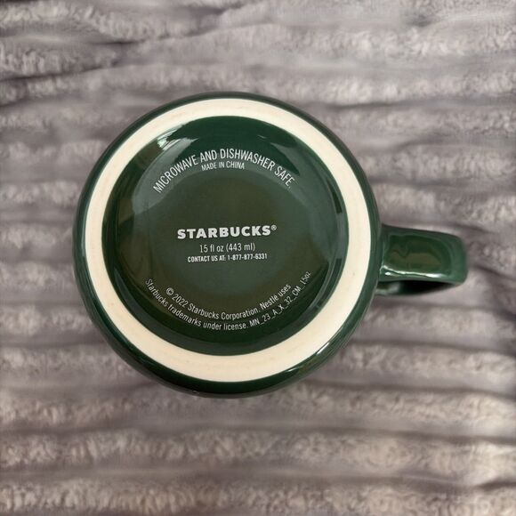 Starbucks Coffee Mug Cup 15 Oz 2022 Green Variegated Multi Shade Design Gift - Picture 4 of 11